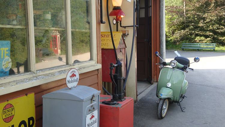 Retro scooter at Amberley's country garage